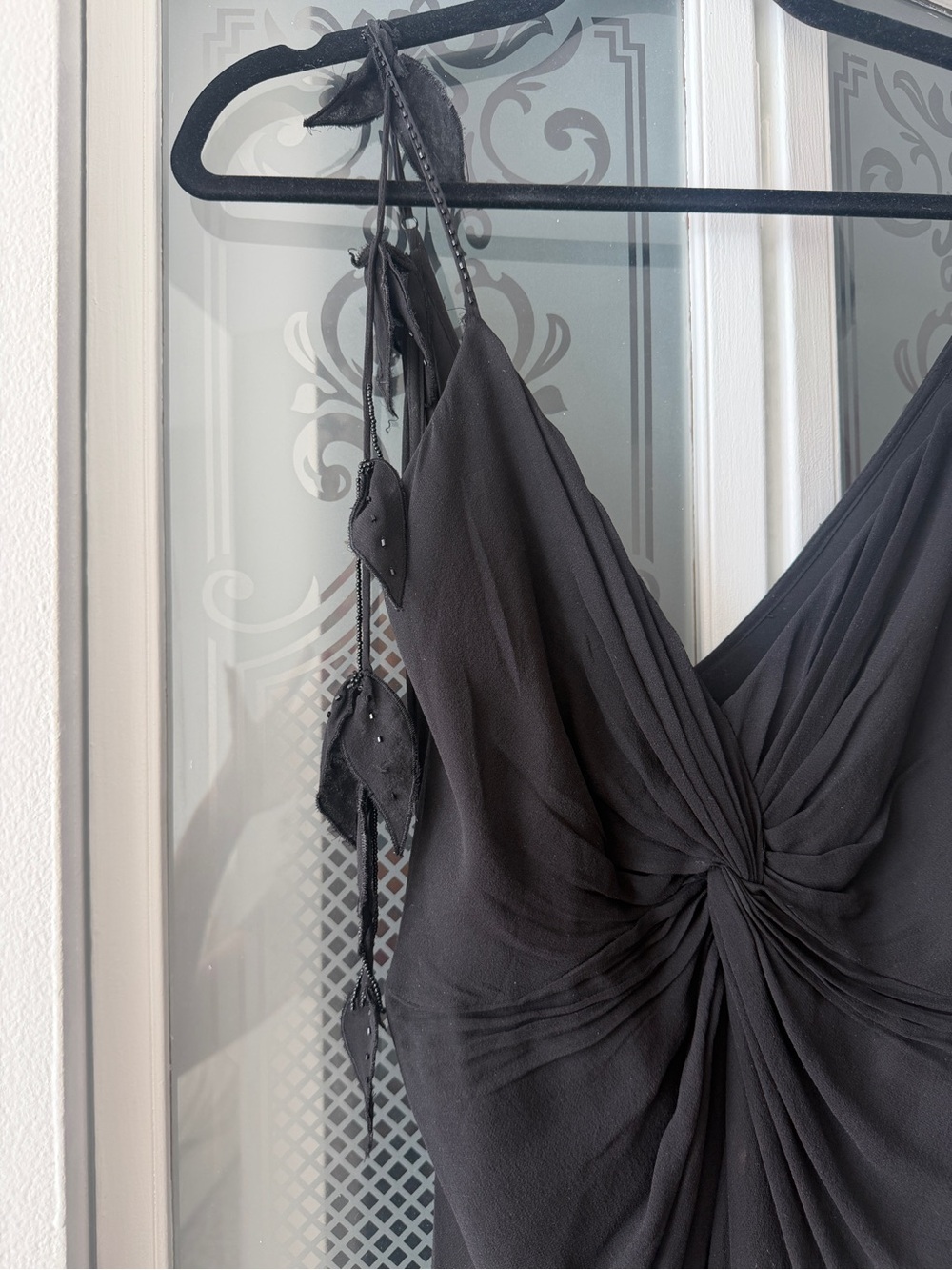 Sue Wong Vintage 100% Silk Black Dress - Picture 3 of 8